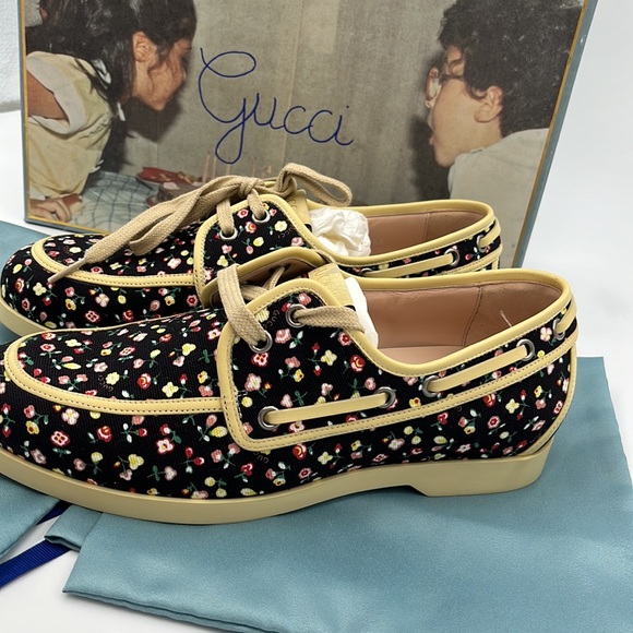 ๐ฆ NWT Gucci X Liberty of London Canvas Holly Printed Loafers W Orig Box - Picture 5 of 16